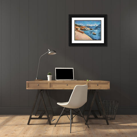 Monte Negro Black Ornate Wood Framed Art Print with Double Matting by Medeiros, Celito