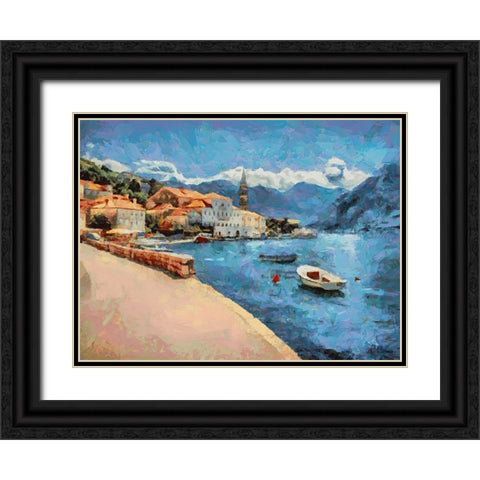 Monte Negro Black Ornate Wood Framed Art Print with Double Matting by Medeiros, Celito
