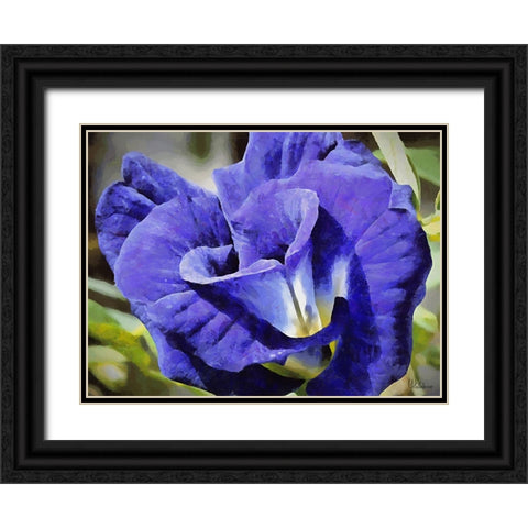 Big Purple Flower Black Ornate Wood Framed Art Print with Double Matting by Medeiros, Celito