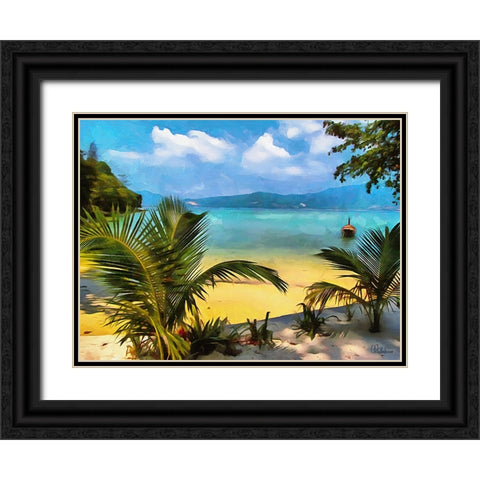 Tropical Coast I Black Ornate Wood Framed Art Print with Double Matting by Medeiros, Celito