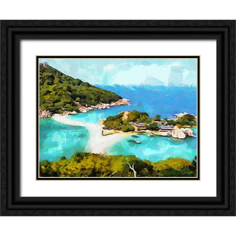Tropical Coast II Black Ornate Wood Framed Art Print with Double Matting by Medeiros, Celito