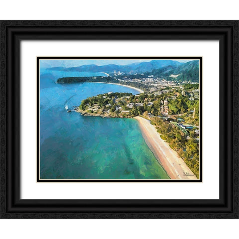 Tropical Coast V Black Ornate Wood Framed Art Print with Double Matting by Medeiros, Celito
