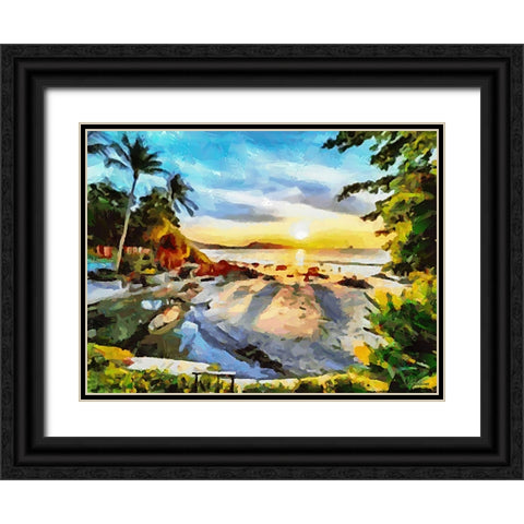Tropical Coast IX Black Ornate Wood Framed Art Print with Double Matting by Medeiros, Celito