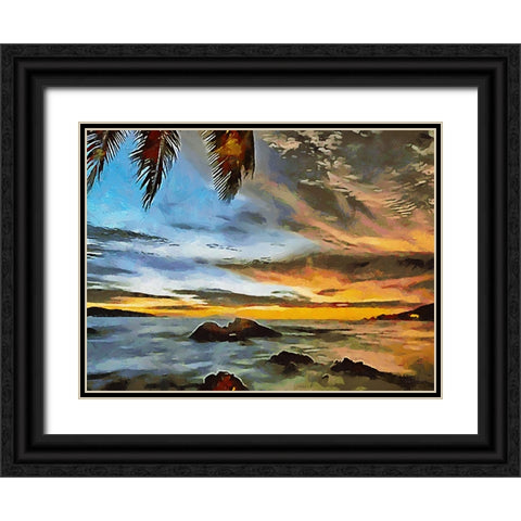 Tropical Coast X Black Ornate Wood Framed Art Print with Double Matting by Medeiros, Celito