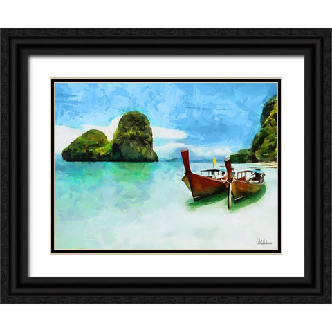 Tropical Coast XVIII Black Ornate Wood Framed Art Print with Double Matting by Medeiros, Celito