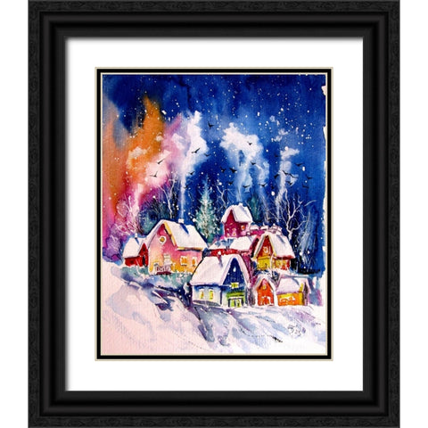 Frozen Village II Black Ornate Wood Framed Art Print with Double Matting by Kovacs, Anna Brigite