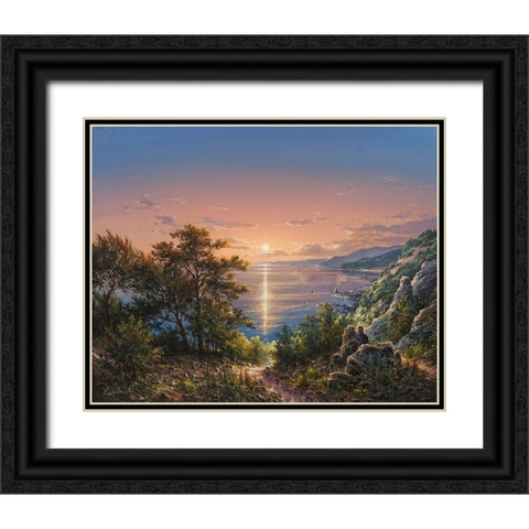 Coast Black Ornate Wood Framed Art Print with Double Matting by Yushkevich, Viktor