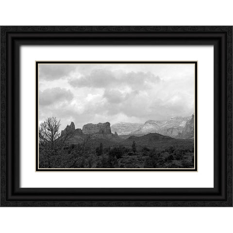 SedonaInWinter3:BAndW Black Ornate Wood Framed Art Print with Double Matting by Tenoever, William
