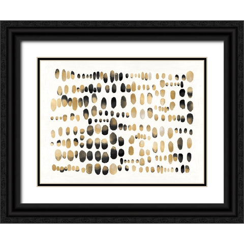 Playful Gold and Black III Black Ornate Wood Framed Art Print with Double Matting by Perry, Angela