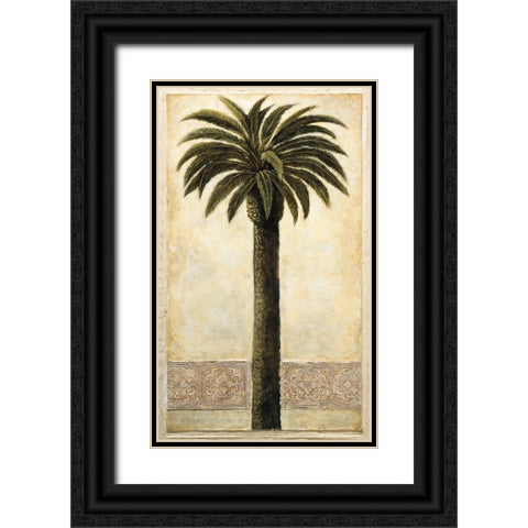Silhouette Palms I Black Ornate Wood Framed Art Print with Double Matting by Mazo, Andre