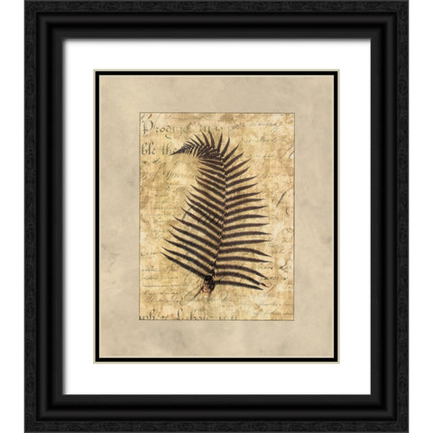 Fern I Black Ornate Wood Framed Art Print with Double Matting by Weaver, Amy