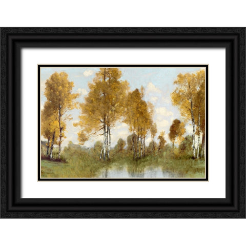 Golden Tree Pond I Black Ornate Wood Framed Art Print with Double Matting by McKee, Christy