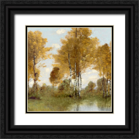 Golden Tree Pond III Black Ornate Wood Framed Art Print with Double Matting by McKee, Christy
