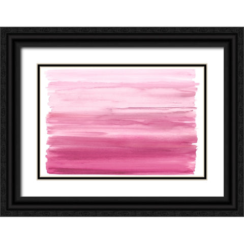 Ombre Pink Blush I Black Ornate Wood Framed Art Print with Double Matting by Corbin, Allie