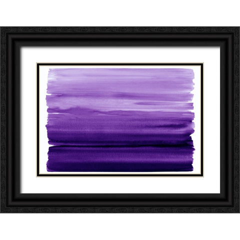 Ombre Purple I Black Ornate Wood Framed Art Print with Double Matting by Corbin, Allie