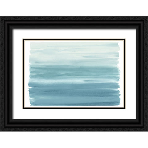 Ombre Acqua I Black Ornate Wood Framed Art Print with Double Matting by Corbin, Allie