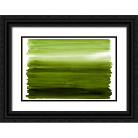 Ombre Green I Black Ornate Wood Framed Art Print with Double Matting by Corbin, Allie