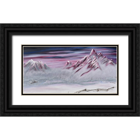 Mount Black Ornate Wood Framed Art Print with Double Matting by Klingeler, Christian