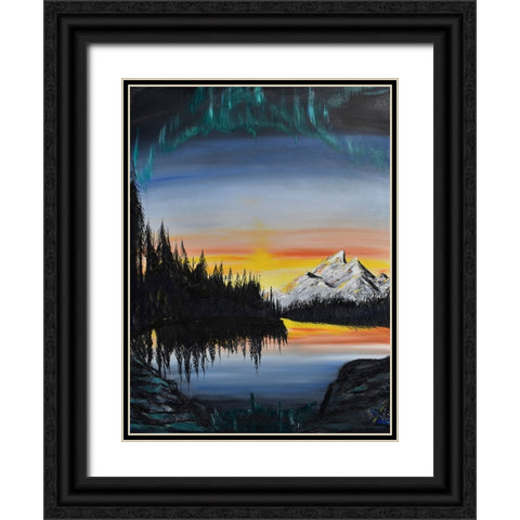 Mt Rainer Black Ornate Wood Framed Art Print with Double Matting by Klingeler, Christian