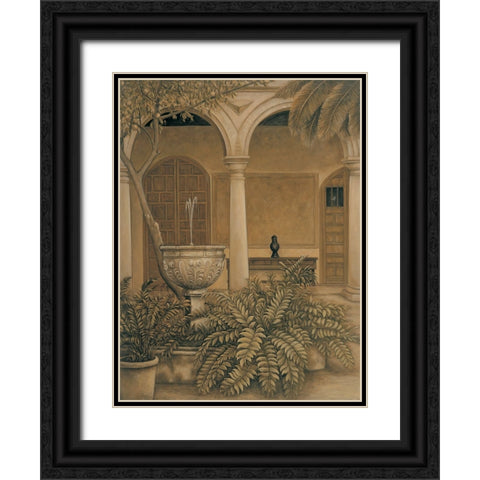In the Courtyard Black Ornate Wood Framed Art Print with Double Matting by Parks, David