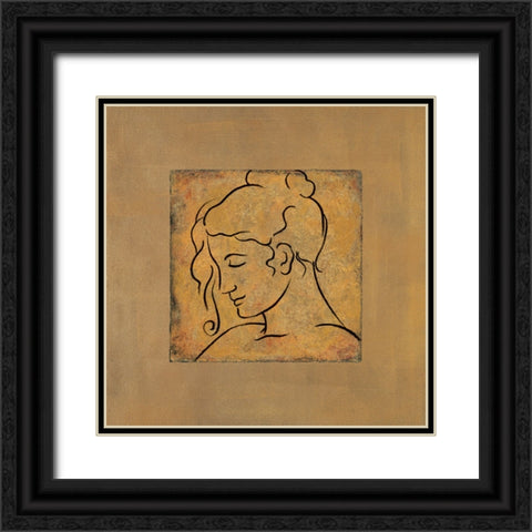 Etude de visage I Black Ornate Wood Framed Art Print with Double Matting by Bennion, Dan