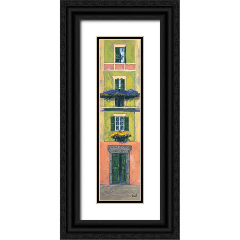 Balconi liguri I Black Ornate Wood Framed Art Print with Double Matting by Corallo, Daniela