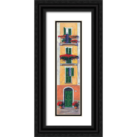 Balconi liguri II Black Ornate Wood Framed Art Print with Double Matting by Corallo, Daniela