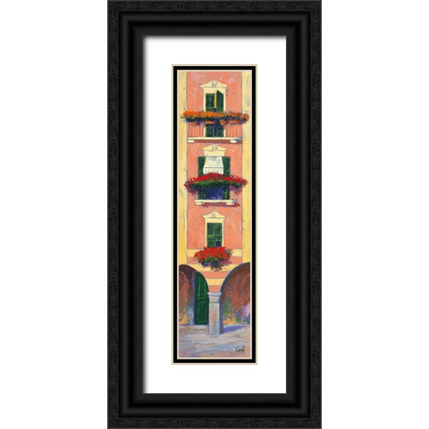 Balconi liguri III Black Ornate Wood Framed Art Print with Double Matting by Corallo, Daniela