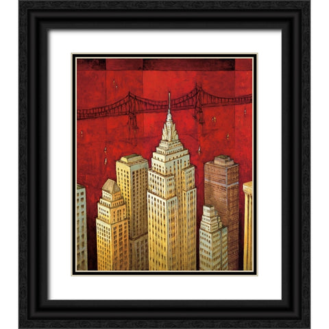 NYC I Black Ornate Wood Framed Art Print with Double Matting by Stewart, David