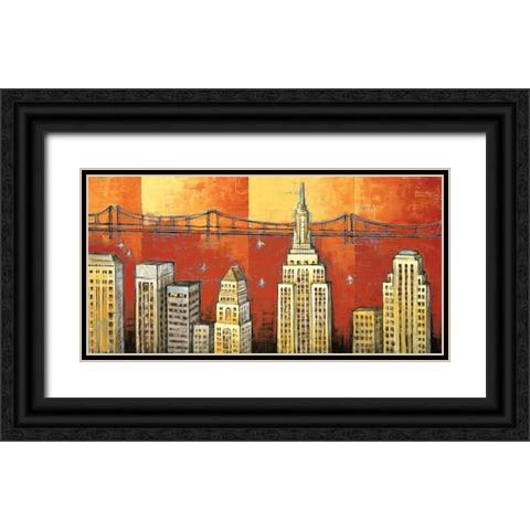 Manhattan I Black Ornate Wood Framed Art Print with Double Matting by Stewart, David