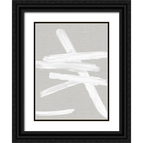 Crossroads White on Gray II Black Ornate Wood Framed Art Print with Double Matting by Roberts, Ellie