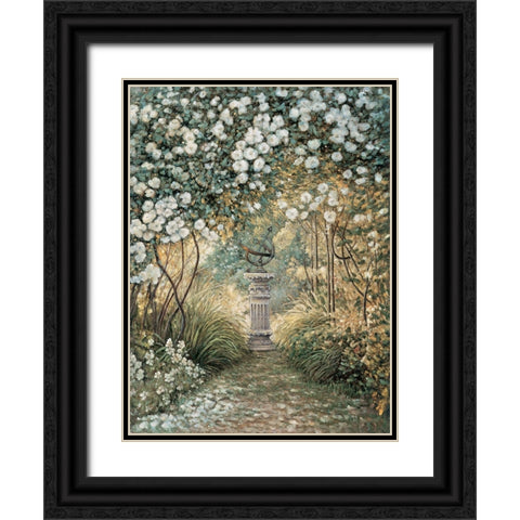 Garden Ornament Black Ornate Wood Framed Art Print with Double Matting by Wright, Elizabeth