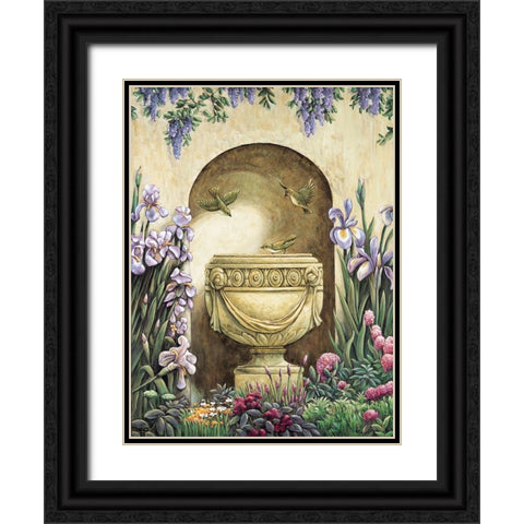 Garden Alcove I Black Ornate Wood Framed Art Print with Double Matting by Wright, Elizabeth