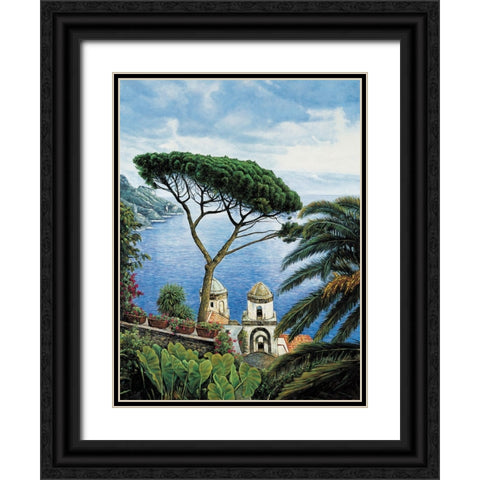 Amalfi Coast Black Ornate Wood Framed Art Print with Double Matting by Wright, Elizabeth