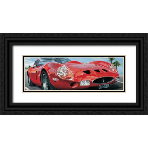 Sport Corsa Black Ornate Wood Framed Art Print with Double Matting by Brook, Francis