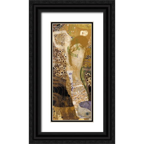 Sea Serpents II Black Ornate Wood Framed Art Print with Double Matting by Klimt, Gustav