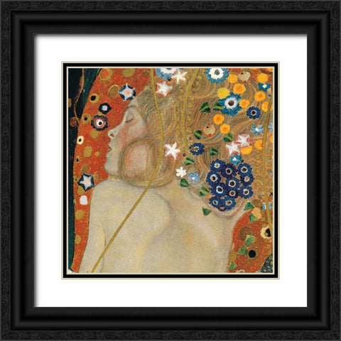 Sea Serpents IV Black Ornate Wood Framed Art Print with Double Matting by Klimt, Gustav