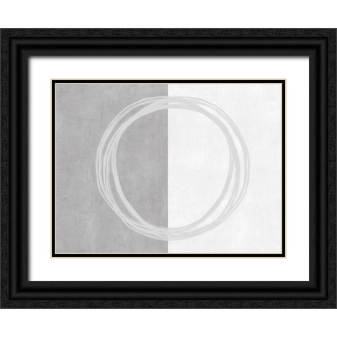 Circle Gray Black Ornate Wood Framed Art Print with Double Matting by Harris, Natalie