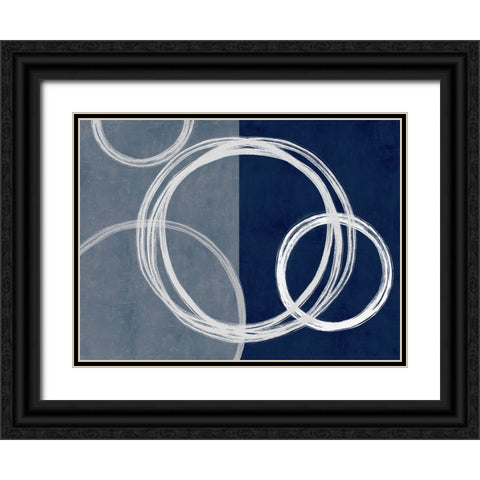 Unity Blue II Black Ornate Wood Framed Art Print with Double Matting by Harris, Natalie