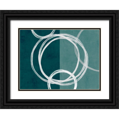Unity Green I Black Ornate Wood Framed Art Print with Double Matting by Harris, Natalie
