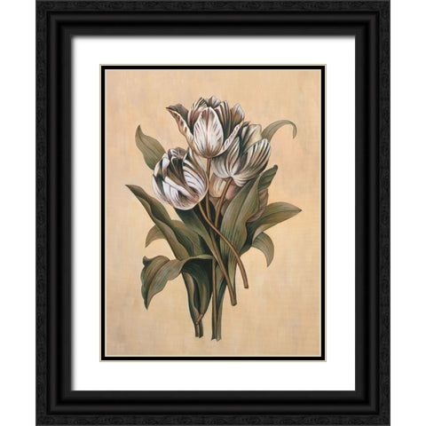 Tulips I Black Ornate Wood Framed Art Print with Double Matting by Deveraux, Jill