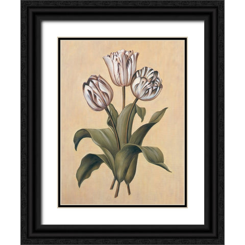 Tulips II Black Ornate Wood Framed Art Print with Double Matting by Deveraux, Jill