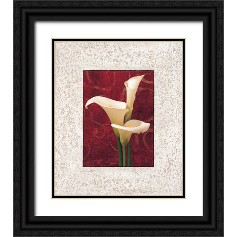 Calla Lilies Black Ornate Wood Framed Art Print with Double Matting by Seba, John