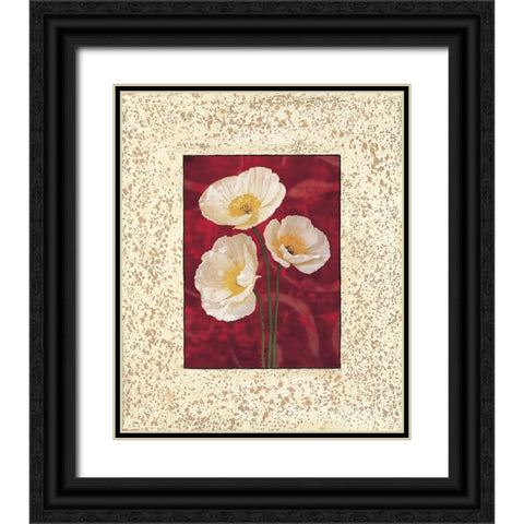 Poppies Black Ornate Wood Framed Art Print with Double Matting by Seba, John