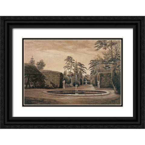 Classical Garden I Black Ornate Wood Framed Art Print with Double Matting by Collins, Isabelle