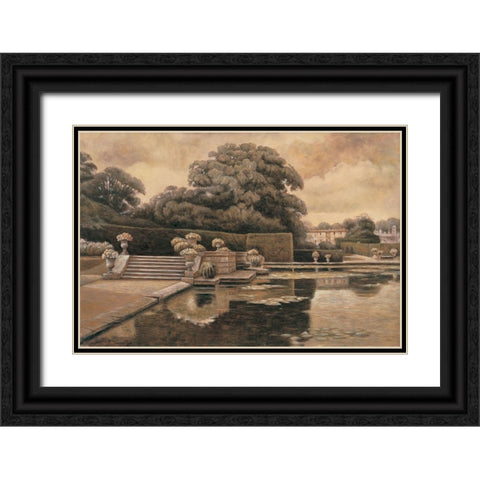 Classical Garden II Black Ornate Wood Framed Art Print with Double Matting by Collins, Isabelle