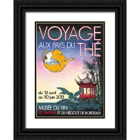 Voyage aux pays des thes Black Ornate Wood Framed Art Print with Double Matting by Got, Jean-Pierre
