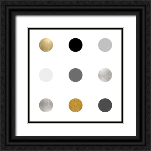 Circle Three Gold Silver Black Ornate Wood Framed Art Print with Double Matting by Langdon, Karl
