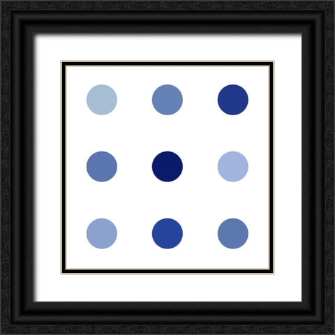 Circle Three Blue Black Ornate Wood Framed Art Print with Double Matting by Langdon, Karl