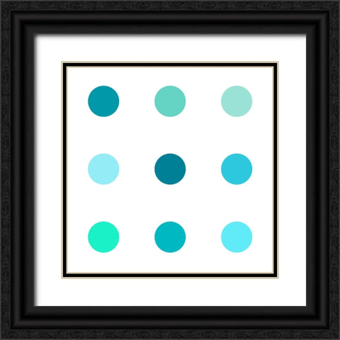 Circle Three Blue Green Black Ornate Wood Framed Art Print with Double Matting by Langdon, Karl